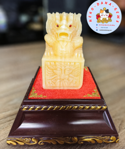 Ấn rồng đá hoàng long vàng tự nhiên