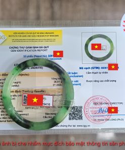 Giấy kiểm định Vòng bản liền cẩm thạch tự nhiên