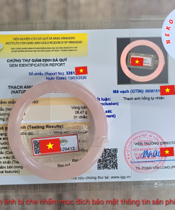 Giấy kiểm định vòng bản liền thạch anh hồng tự nhiên