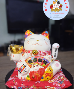 Mèo Thần Tài Khai Trương 17cm Sinh ý hưng long cầm thỏi vàng