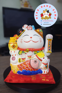 Mèo Thần Tài Khai Trương 20cm cá chép hóa rống Quà Tặng Ý Nghĩa