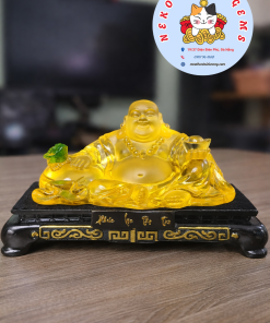 Tượng Phật Di Lặc đá lưu ly tay cầm thỏi vàng và thiềm thừ
