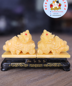 Tỳ hưu phong thủy đá hoàng long để bàn 12cm