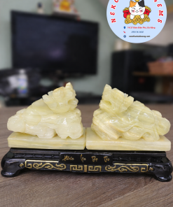 Tỳ hưu phong thủy đá serpentine để bàn 12cm
