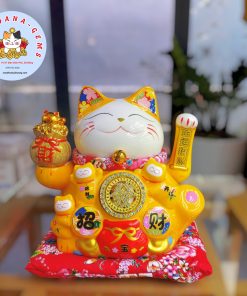 Mèo Thần Tài Khai Trương 26cm ngũ phúc lâm môn vàng