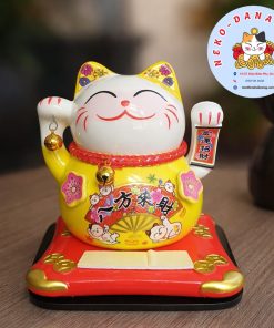 Mèo Thần Tài Tự Vẫy Vạn Sự Cát Tường Vàng 12cm