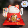Mèo thần tài vẫy tay trái màu đỏ 12cm