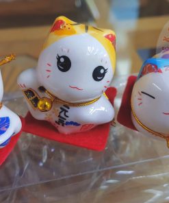 Tượng 5 mèo thần tài ngũ phúc hoa khai xuân lai 5cm 2
