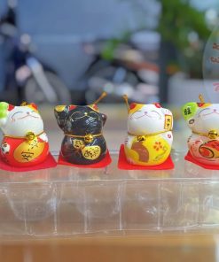 Tượng 5 mèo thần tài ngũ phúc ngũ sắc 5cm