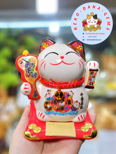 MÈO THẦN TÀI MINI ĐỂ BÀN LÀM VIỆC 10CM TÀI NGUYÊN CUỒN CUỘN